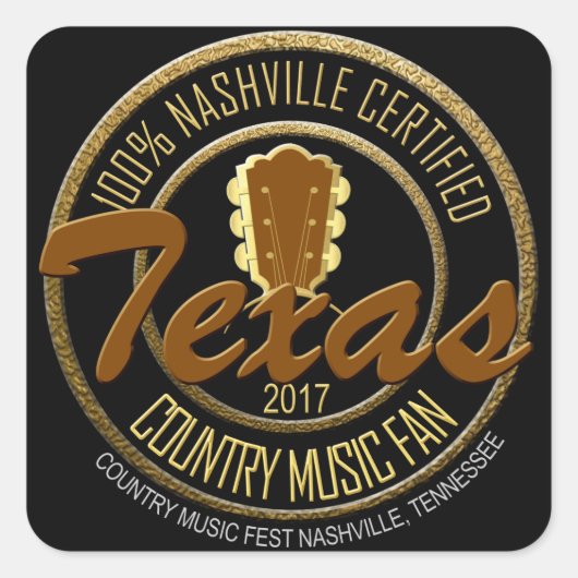 Texas Certified Country Music Fan Classic Stickers (Voorkant)