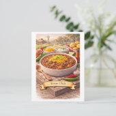 Texas Chili (Amerikaanse Eetseries) Briefkaart (Staand voorkant)