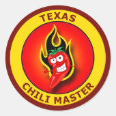 TEXAS CHILI MASTER RONDE STICKER (Voorkant)