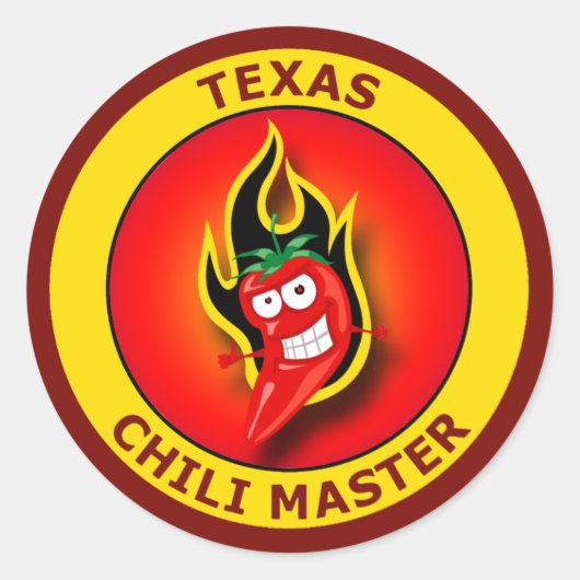 TEXAS CHILI MASTER RONDE STICKER (Voorkant)