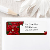 Texas Christmas Poinsettia Retouradres Etiket (Insitu)