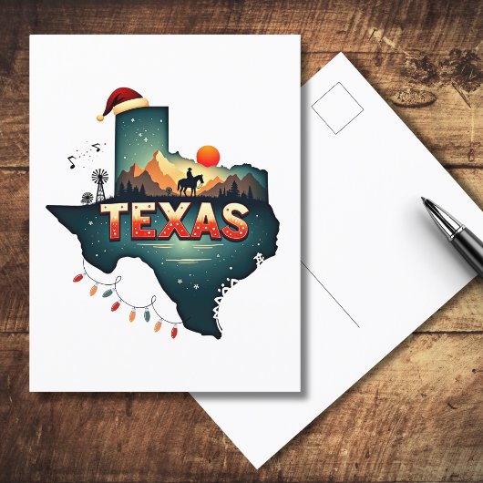Texas Christmas State Kaart Illustratie