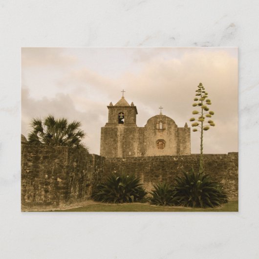 Texas Church-/Sepia Briefkaart (Voorkant)