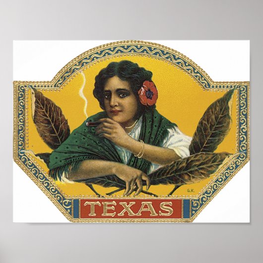 Texas Cigar Label Poster (Voorkant)