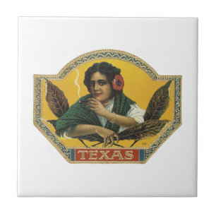 Texas Cigar Label Tegeltje