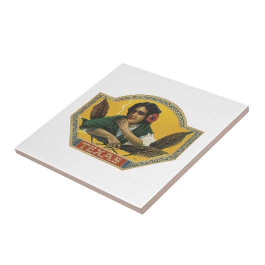 Texas Cigar Label Tegeltje (Zijkant)