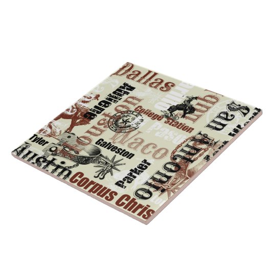 Texas Cities, Broncs en Spurs Tegeltje (Zijkant)