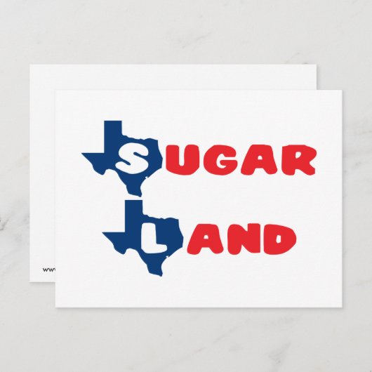 Texas Cities Sugar Land Briefkaart (Voorkant / Achterkant)