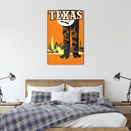 Texas City Cowboy Canvas Afdruk (Insitu (Slaapkamer))