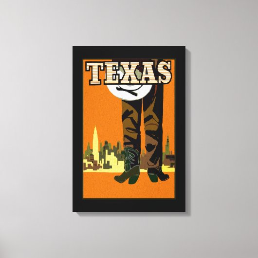 Texas City Cowboy Canvas Afdruk (Voorkant)