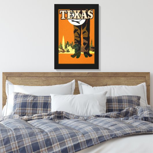 Texas City Cowboy Canvas Afdruk (Insitu (Slaapkamer))