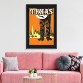 Texas City Cowboy Canvas Afdruk (Insitu (Woonkamer))