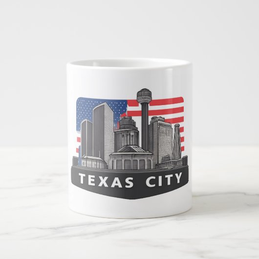 Texas City Skyline Mug Design Grote Koffiekop (Voorkant)