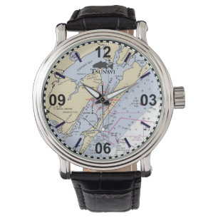Texas Coastal Bend Nautical Chart Horloge