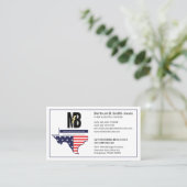 Texas Company Map Stars en Stripes Visitekaartje (Staand voorkant)
