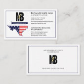 Texas Company Map Stars en Stripes Visitekaartje (Voorkant / Achterkant)