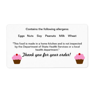 Texas Cottage Food Law Label