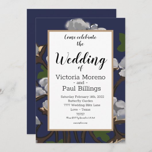 Texas Cotton Bundle/ Blue Kaart (Voorkant / Achterkant)