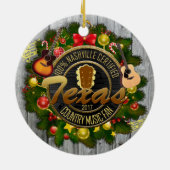 Texas Country Music Fan Kerstversiering Keramisch Ornament (Achterkant)