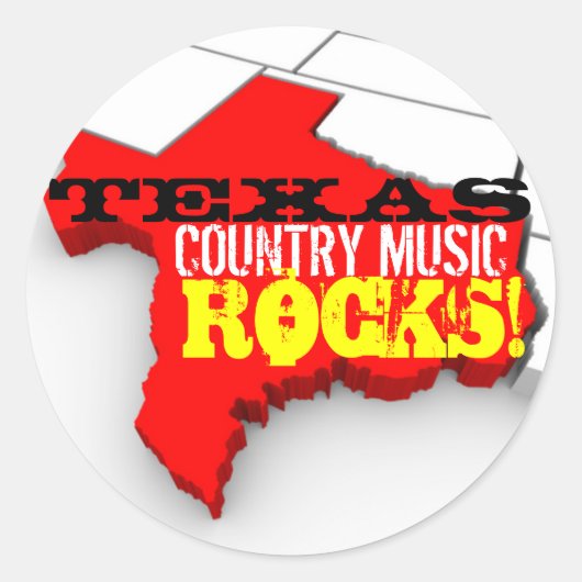 Texas Country Music Rocks Stickers (Voorkant)