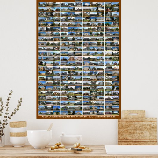 Texas County Courthouses Poster (verticaal bruin) (Keuken)