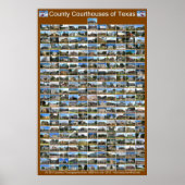 Texas County Courthouses Poster (verticaal bruin) (Voorkant)