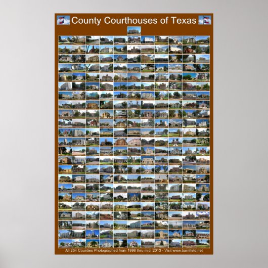 Texas County Courthouses Poster (verticaal bruin) (Voorkant)