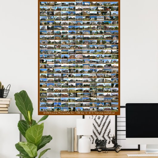 Texas County Courthouses Poster (verticaal bruin) (Thuiskantoor)