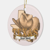 Texas Cowboy aangepaste naam Keramisch Ornament (Links)