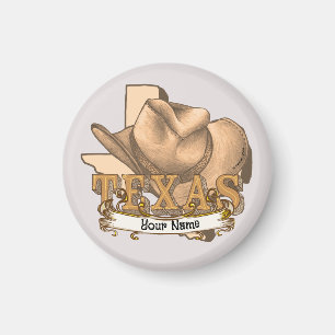 Texas Cowboy aangepaste naam Magneet