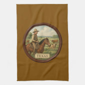 Texas Cowboy Brown Keuken Handdoek (Verticaal)