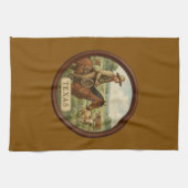 Texas Cowboy Bruine Keukenhanddoek (Horizontaal)