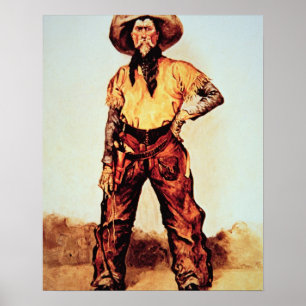 Texas Cowboy, c.1890 (olie op canvas) Poster