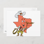 texas cowboy cartoon briefkaart (Voorkant / Achterkant)