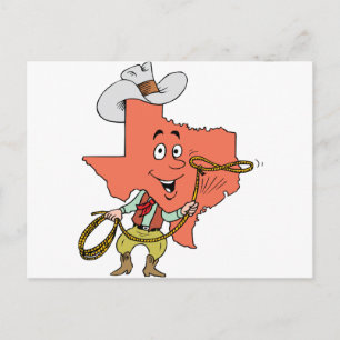 texas cowboy cartoon briefkaart