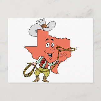 texas cowboy cartoon briefkaart