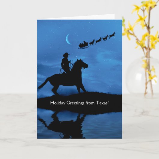 Texas Cowboy Country Westerne kerstKaart Kaart (Gele Bloem)