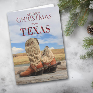 Texas Cowboy-kerstkaart Feestdagen Kaart