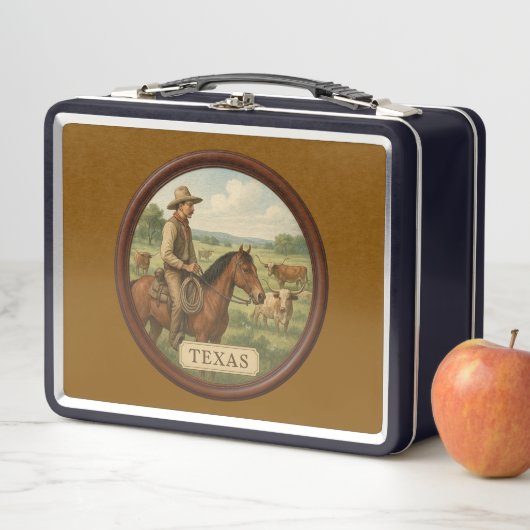 Texas cowboy Metal Lunchbox (In situ)