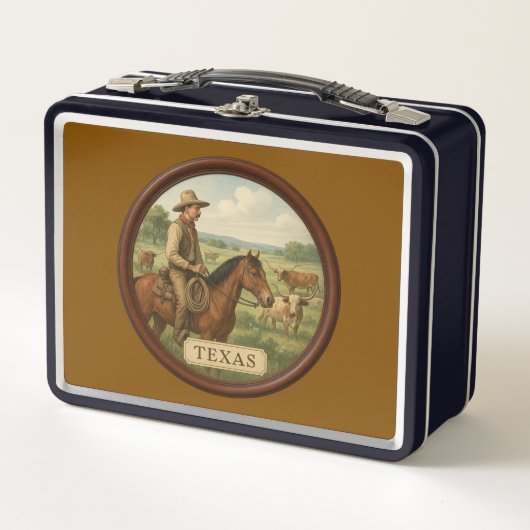 Texas cowboy Metal Lunchbox (Voorkant)