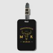 Texas Cowboy Monogram Best Man Groomsmen Bagagelabel (Voorkant (verticaal))