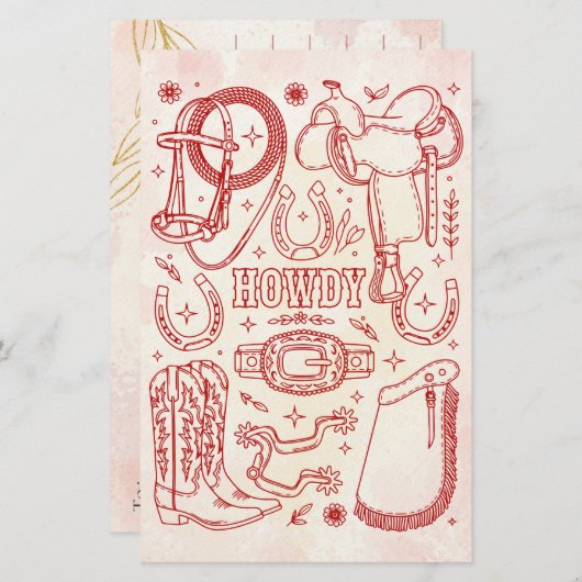Texas Cowboy Pack  Briefpapier (Voorkant / Achterkant)