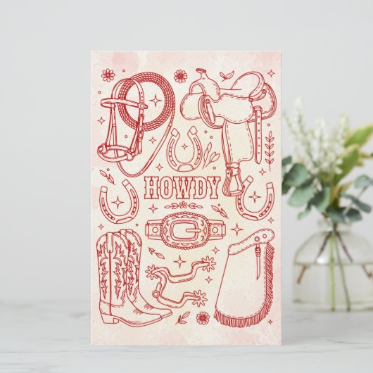 Texas Cowboy Pack  Briefpapier (Staand voorkant)