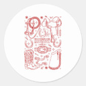 Texas Cowboy Pack Ronde Sticker (Voorkant)