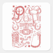 Texas Cowboy Pack Vierkante Sticker (Voorkant)
