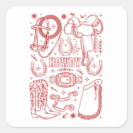 Texas Cowboy Pack Vierkante Sticker