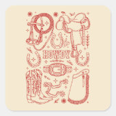 Texas Cowboy Pack Vierkante Sticker (Voorkant)