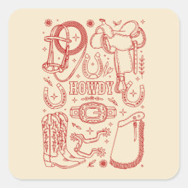 Texas Cowboy Pack Vierkante Sticker