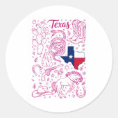 Texas Cowboy Pack Western Vibes Ronde Sticker (Voorkant)