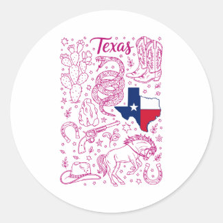 Texas Cowboy Pack Western Vibes Ronde Sticker